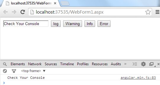 logging using angularjs